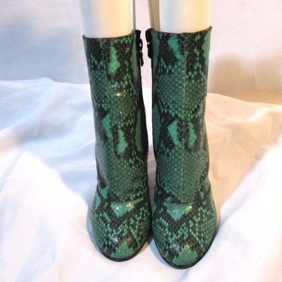 NEW DRIES VAN NOTEN GREEN PYTHON Ankle Bootie Boot - Picture 4 of 9